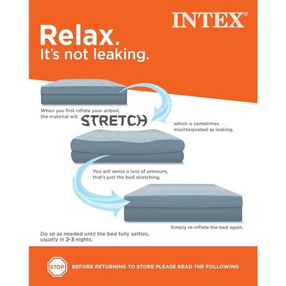 Air Mattress Durable Fiber-Tech Built-in Electric Pump 22"H-Queen