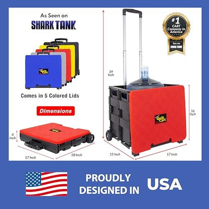 Quik Cart Collapsible Rolling Crate on Wheels Tote Basket Seat