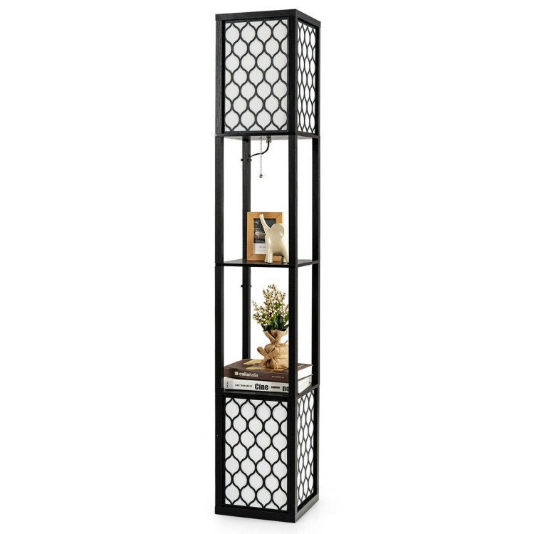 Modern Floor Lamp Shelf Storage Freestanding Two Switch Control