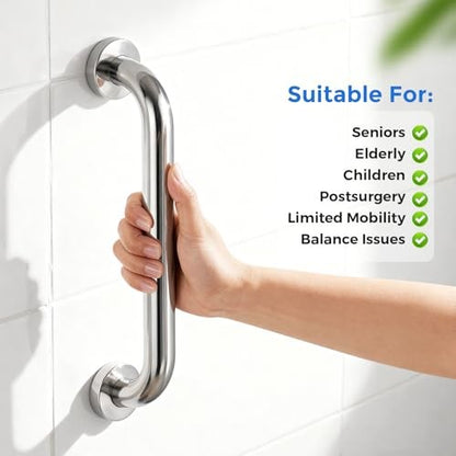 Shower Grab Bar Stainless Steel Bathroom Shower Bath Handle, 2 Pk