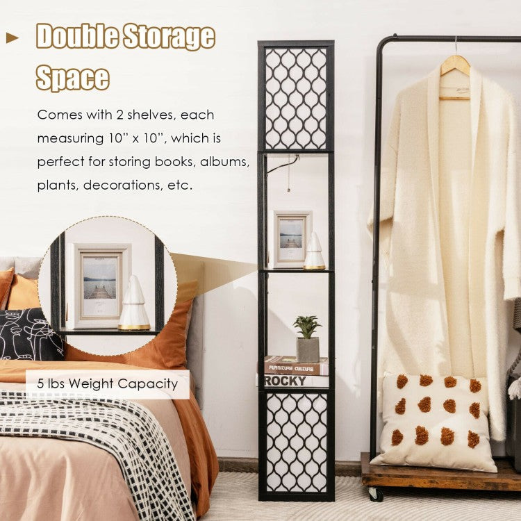 Modern Floor Lamp Shelf Storage Freestanding Two Switch Control