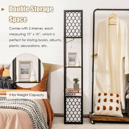 Modern Floor Lamp Shelf Storage Freestanding Two Switch Control