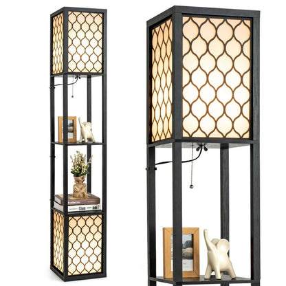 Modern Floor Lamp Shelf Storage Freestanding Two Switch Control