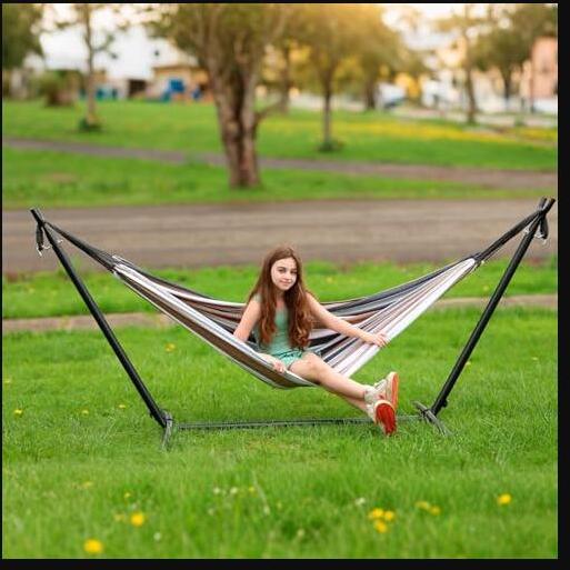 Hammock With Steel Stand 2-Person Anti Roll Balance Hammock