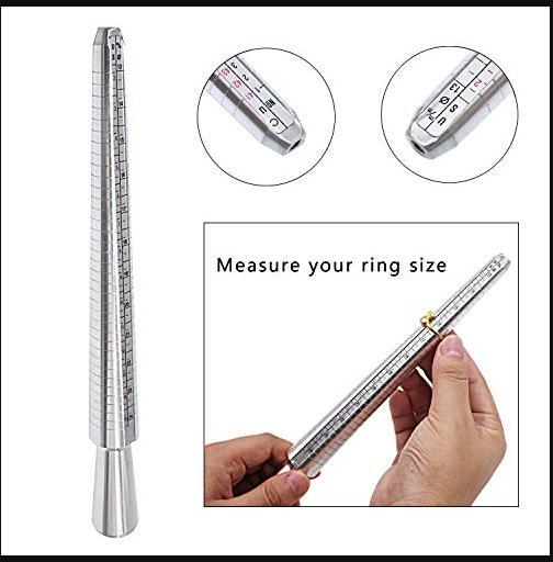 Ring Sizer Mandrel Set Metal Stick Finger US Sizing Tool Set