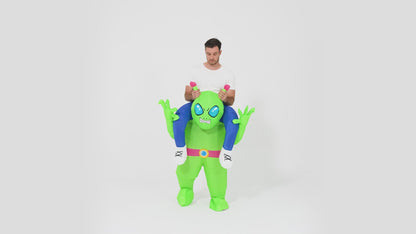 Inflatable Alien Costume Halloween Green Suit Ride On Blow Up