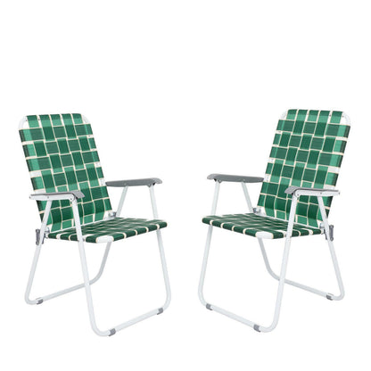 Folding Web Lawn Chair Portable Beach Camping Chair-2 Pack