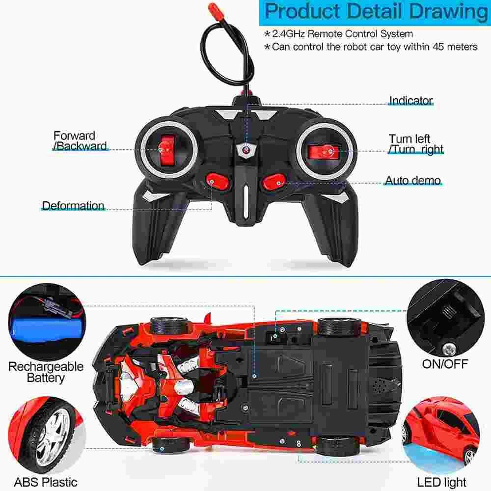 RC Car Sport Transformer RC Robot Controller 2 IN 1 Kids Toy Car