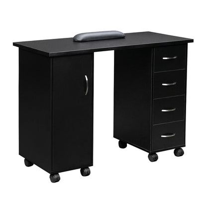 Manicure Table Nail Desk Spa Salon Beauty Workstation, Black