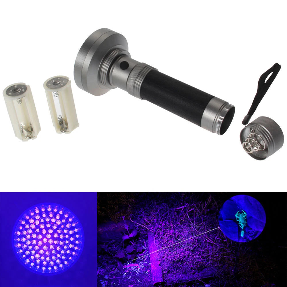 UV Flashlight 100 LED Lamp Torch Leak Contamination Detect Light