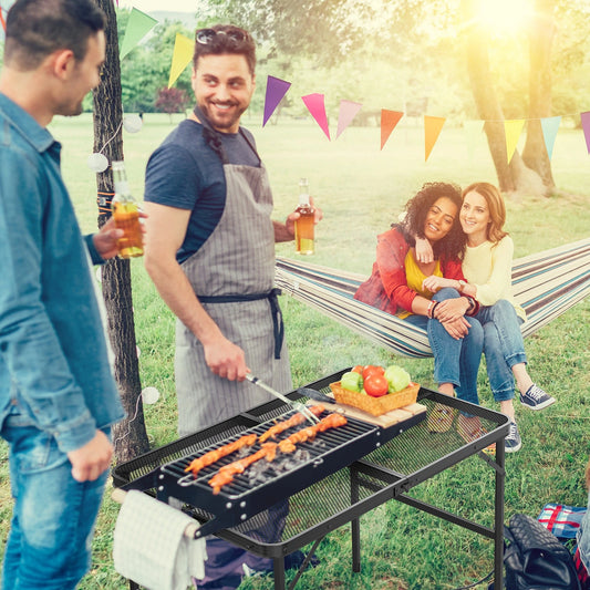 Portable Camping Table Aluminum Folding Grill Mesh Desktop Table