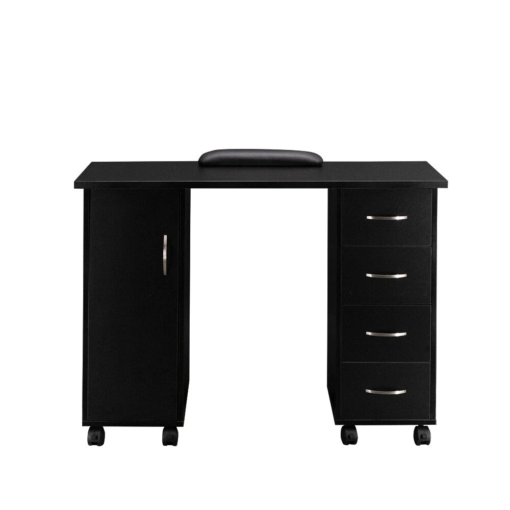 Manicure Table Nail Desk Spa Salon Beauty Workstation, Black