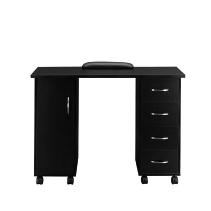 Manicure Table Nail Desk Spa Salon Beauty Workstation, Black
