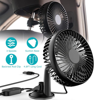 Cooling Fan Portable USB Vehicle Suction Car up Cooler Clip Fan