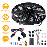 Universal Cooling Fan 12V Electric Radiator 10-Blades 16" Fan