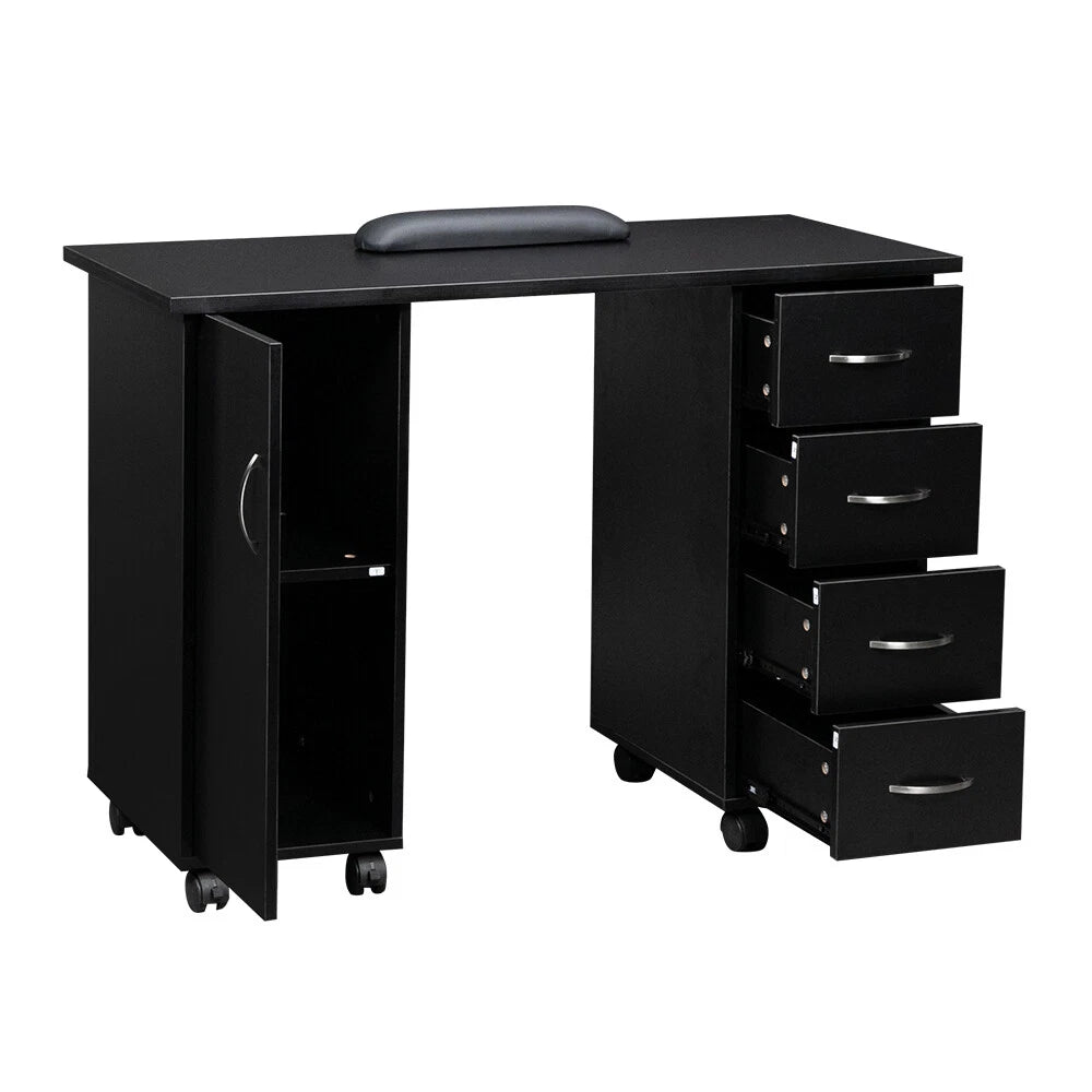 Manicure Table Nail Desk Spa Salon Beauty Workstation, Black