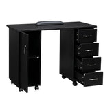 Manicure Table Nail Desk Spa Salon Beauty Workstation, Black