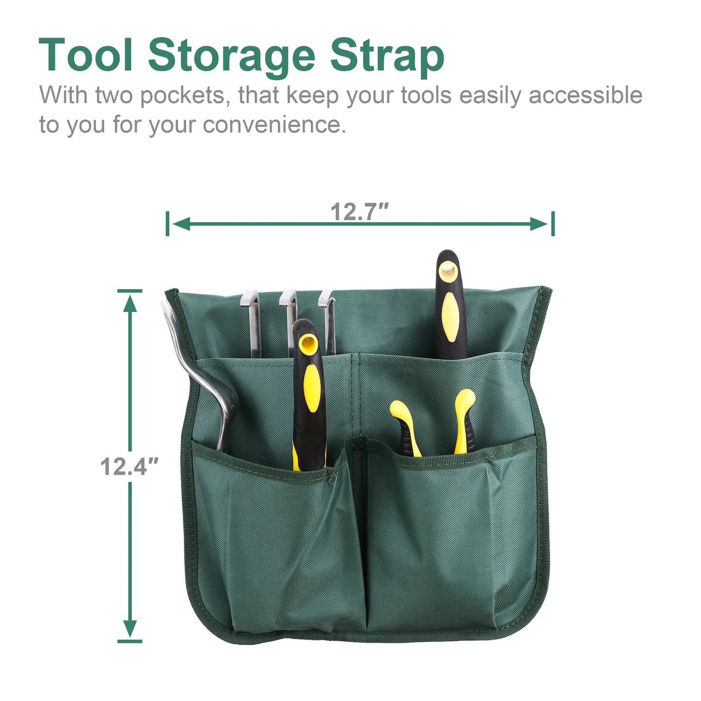 Foldable Garden Kneeler Seat w/ Kneeling Cushion Pad Tools Pouch