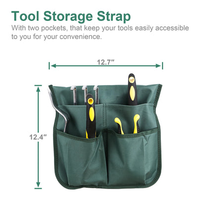 Foldable Garden Kneeler Seat w/ Kneeling Cushion Pad Tools Pouch
