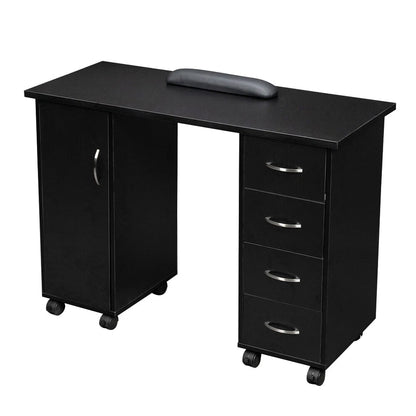 Manicure Table Nail Desk Spa Salon Beauty Workstation, Black