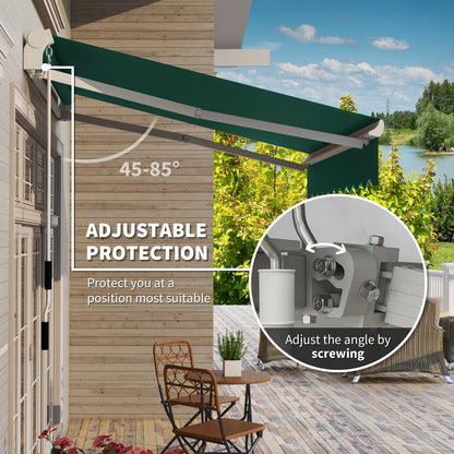 Manual Retractable Awning Sun Shade Shelter Garden Canopy-8x7ft