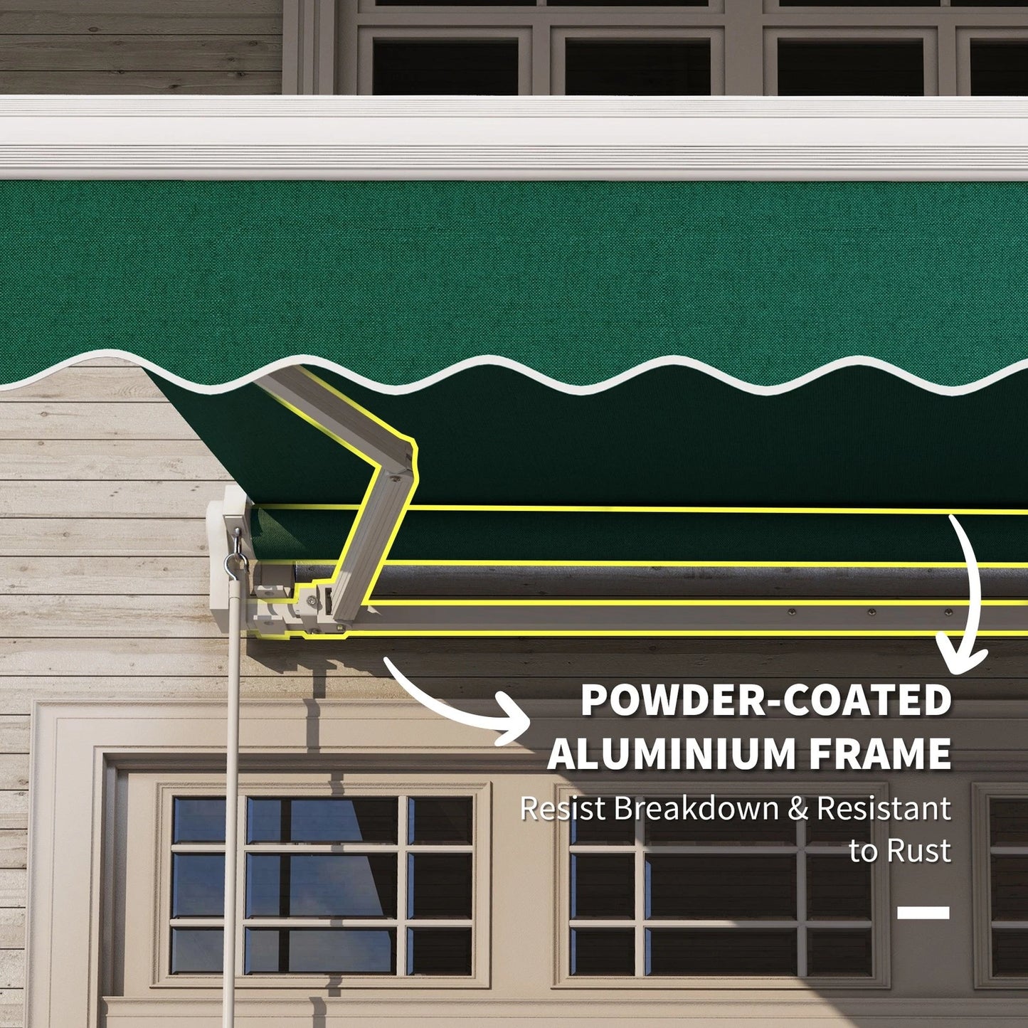 Manual Retractable Awning Sun Shade Shelter Garden Canopy-8x7ft