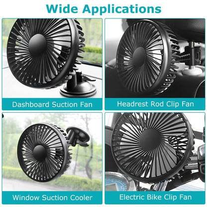 Cooling Fan Portable USB Vehicle Suction Car up Cooler Clip Fan