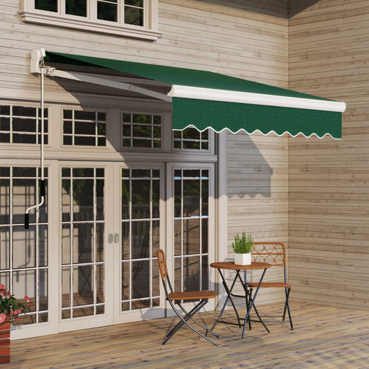 Manual Retractable Awning Sun Shade Shelter Garden Canopy-8x7ft