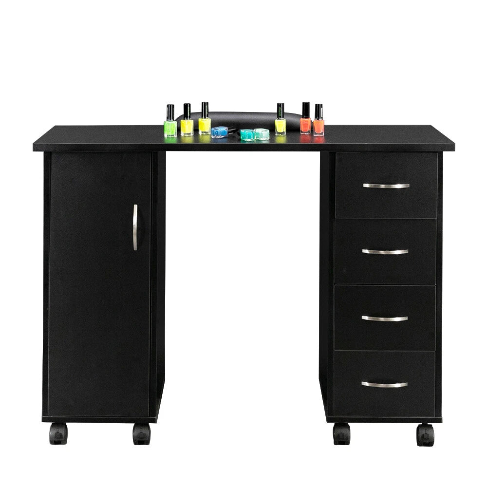 Manicure Table Nail Desk Spa Salon Beauty Workstation, Black
