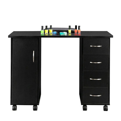 Manicure Table Nail Desk Spa Salon Beauty Workstation, Black