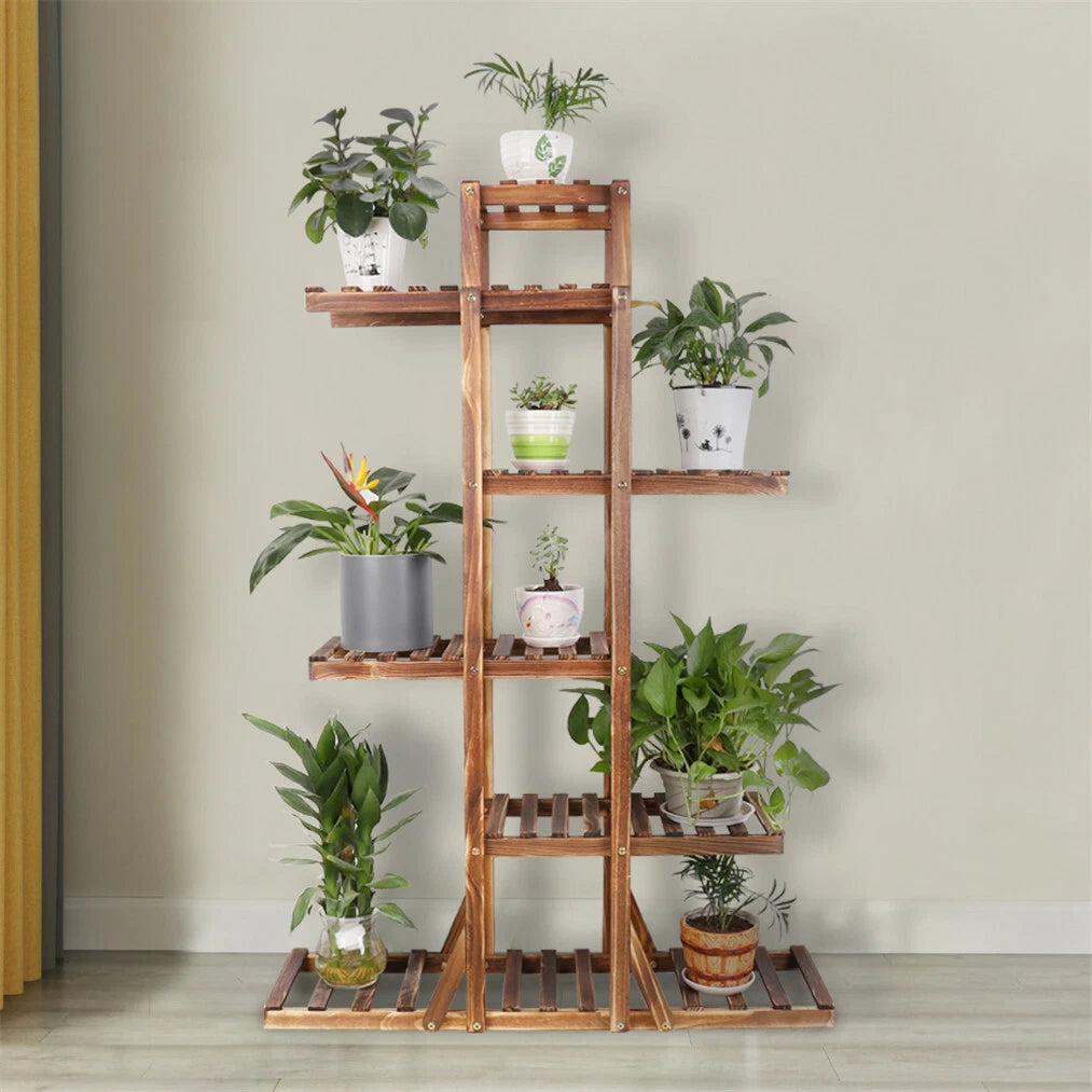Home Garden Multi Tier Wood Flower Rack Plant Stand Holder Shelf