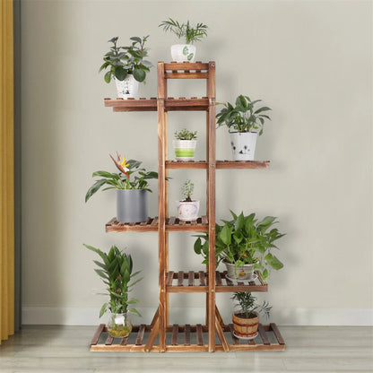 Home Garden Multi Tier Wood Flower Rack Plant Stand Holder Shelf