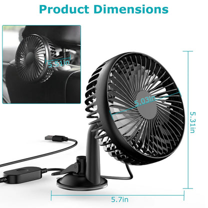 Cooling Fan Portable USB Vehicle Suction Car up Cooler Clip Fan