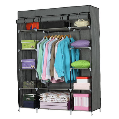 Portable Closet Storage Organizer Clothes Wardrobe Rack Shelves