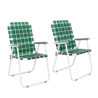 Folding Web Lawn Chair Portable Beach Camping Chair-2 Pack