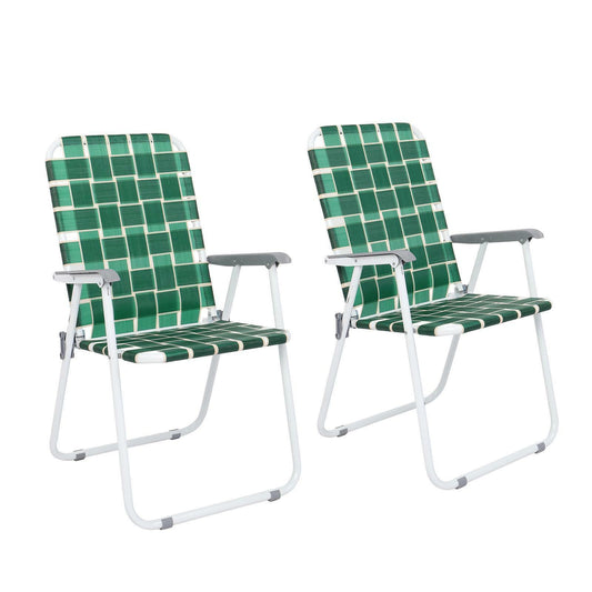 Folding Web Lawn Chair Portable Beach Camping Chair-2 Pack
