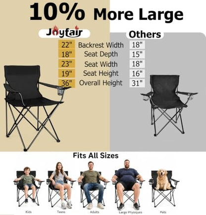 Portable Camping Chair Foldable Beach Chair W/Carry Bag, Set of 2