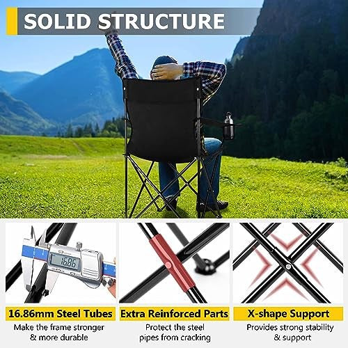 Portable Camping Chair Foldable Beach Chair W/Carry Bag, Set of 2