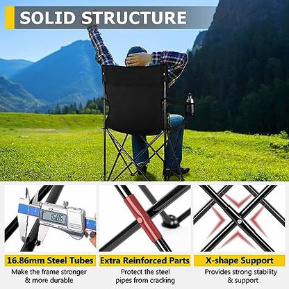 Portable Camping Chair Foldable Beach Chair W/Carry Bag, Set of 2