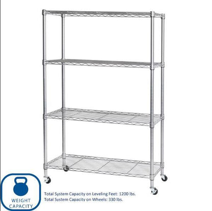 Wire Shelving Storage Unit 4-Tier Steel Shelves Organizer Rack