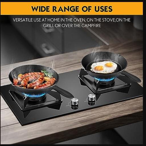 Pre-Seasoned 3-Piece Cast Iron Skillet Pan Set , 6", 8"& 10"