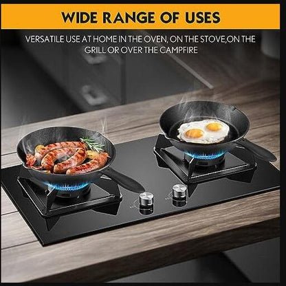 Pre-Seasoned 3-Piece Cast Iron Skillet Pan Set , 6", 8"& 10"